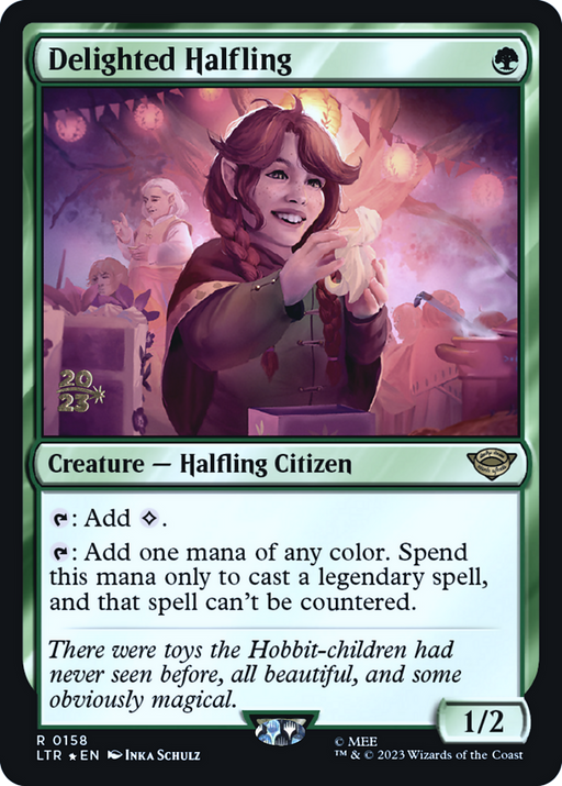 Delighted Halfling (0158) (PRE-158) [Tales of Middle-earth Promos] Foil MTG Single Wizards of the Coast