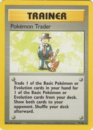 Pokemon Trader 77/102 [Vintage: Base Set] Pokemon Single Pokémon