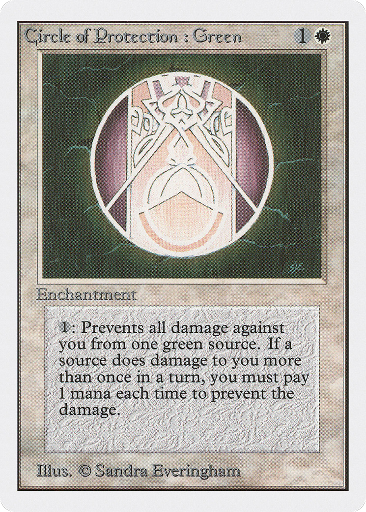 Circle of Protection: Green (2ED-012) [Oldschool] Unlimited Edition MTG Single Wizards of the Coast