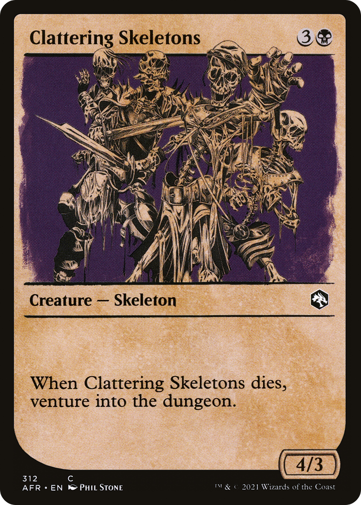 Clattering Skeletons (AFR-312) [Adventures in the Forgotten Realms] (Showcase) Foil MTG Single Wizards of the Coast