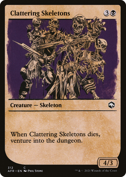 Clattering Skeletons (AFR-312) [Adventures in the Forgotten Realms] (Showcase) MTG Single Wizards of the Coast