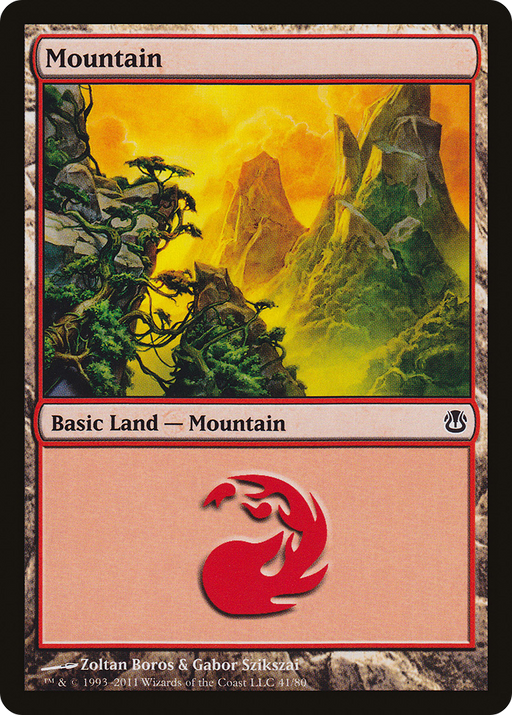 Mountain (41) (DDH-041) [Misc] Duel Decks: Ajani vs. Nicol Bolas MTG Single Wizards of the Coast
