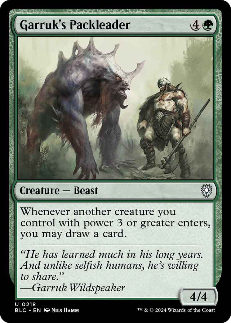 Garruk's Packleader (BLC-218) [Bloomburrow Commander] MTG Single Wizards of the Coast