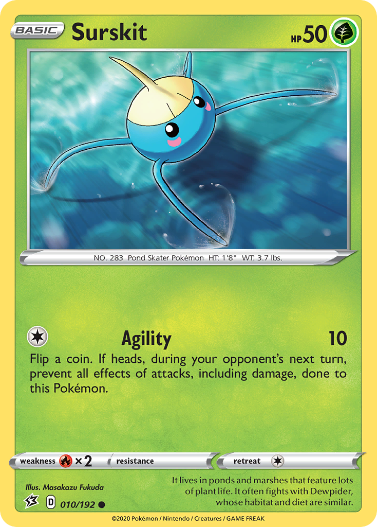 Surskit (10/192) - [SWSH: Rebel Clash] Reverse Holofoil Pokemon Single Pokémon