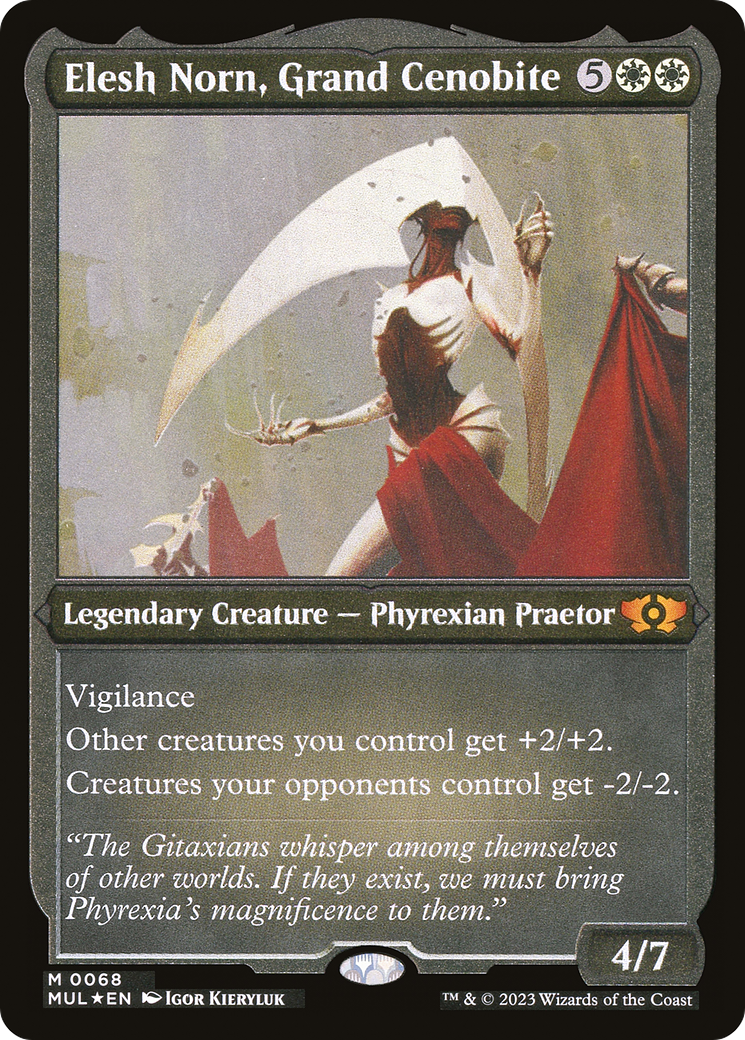 Elesh Norn, Grand Cenobite (Foil Etched) (MUL-068) [Multiverse Legends] Foil MTG Single Wizards of the Coast