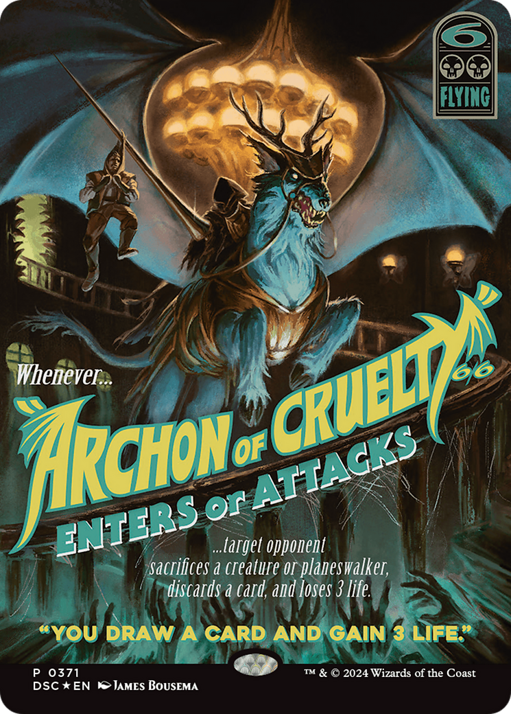 Archon of Cruelty (DSC-371) [Duskmourn: House of Horror Commander] (Borderless) Foil MTG Single Wizards of the Coast