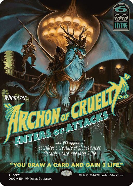 Archon of Cruelty (DSC-371) [Duskmourn: House of Horror Commander] (Borderless) Foil MTG Single Wizards of the Coast