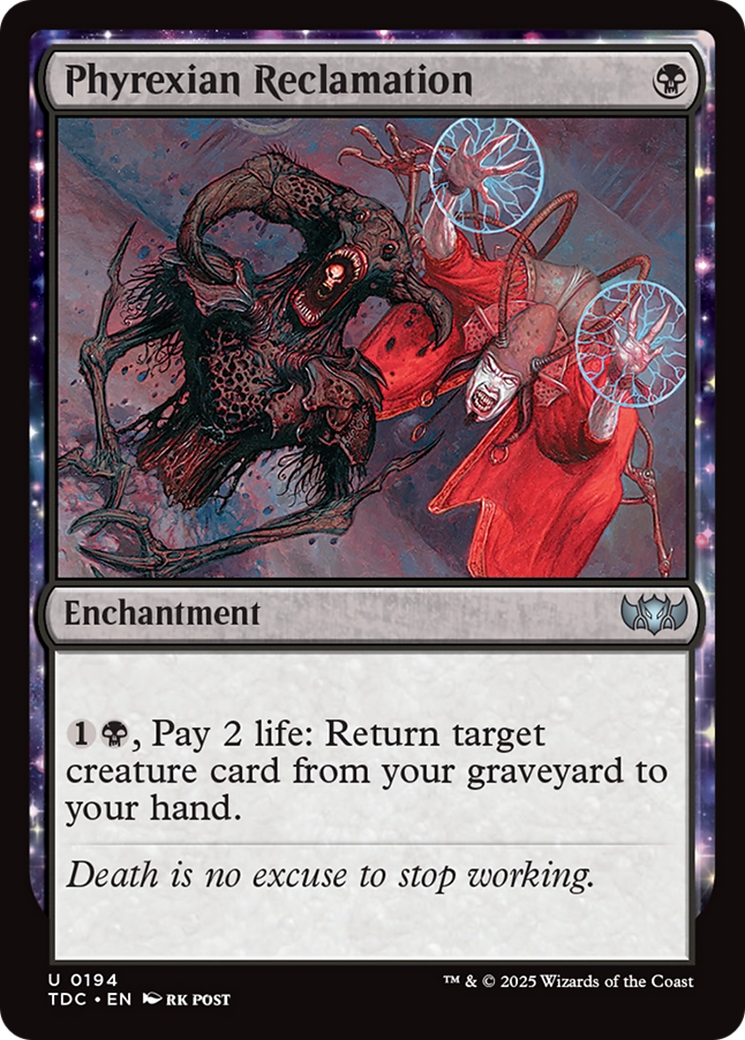 Phyrexian Reclamation (TDC-194) [Commander: Tarkir: Dragonstorm]: MTG Single Wizards of the Coast
