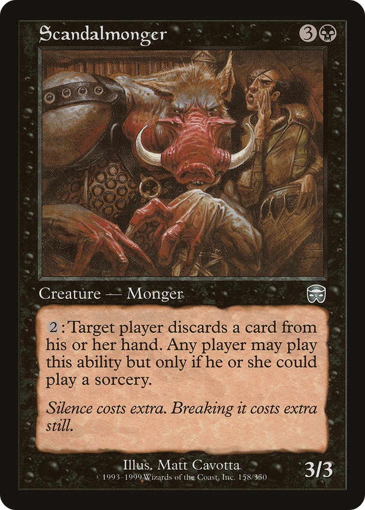 Scandalmonger (MMQ-158) [Mercadian Masques] Foil MTG Single Wizards of the Coast