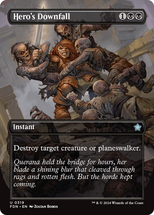 Hero's Downfall (Borderless) (FDN-319) [Foundations] MTG Single Wizards of the Coast