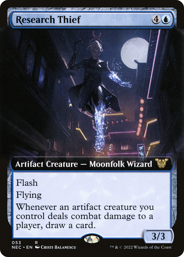 Research Thief (NEC-053) [Neon Dynasty Commander] (Extended Art) MTG Single Wizards of the Coast