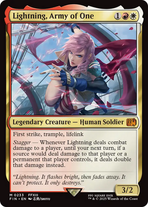 Lightning, Army of One (FIN-233) [FINAL FANTASY] MTG Single Wizards of the Coast