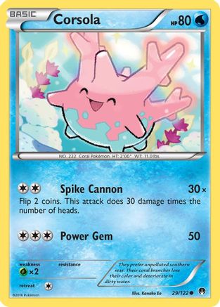Corsola (29/122) Reverse Holofoil [XY: BREAKpoint] Pokemon Single Pokémon