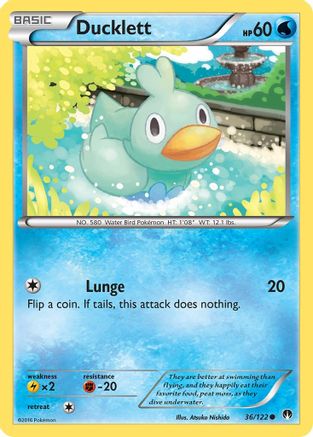 Ducklett (36/122) Reverse Holofoil [XY: BREAKpoint] Pokemon Single Pokémon