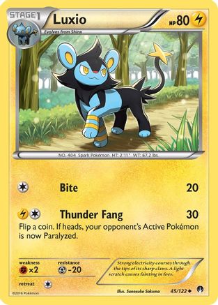 Luxio (45/122) [XY: BREAKpoint] Pokemon Single Pokémon