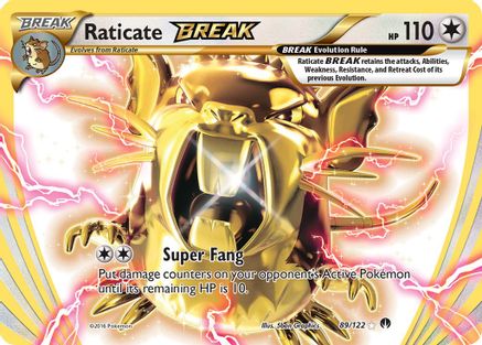 Raticate BREAK (89/122) Holofoil [XY: BREAKpoint] Pokemon Single Pokémon