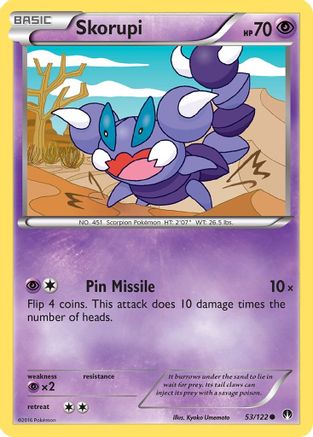 Skorupi (53/122) Reverse Holofoil [XY: BREAKpoint] Pokemon Single Pokémon
