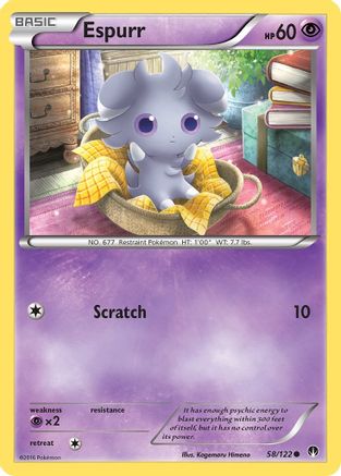 Espurr (58/122) Reverse Holofoil [XY: BREAKpoint] Pokemon Single Pokémon