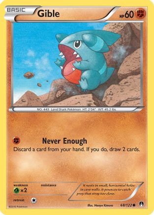 Gible (68/122) Reverse Holofoil [XY: BREAKpoint] Pokemon Single Pokémon