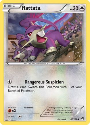 Rattata (87/122) Reverse Holofoil [XY: BREAKpoint] Pokemon Single Pokémon