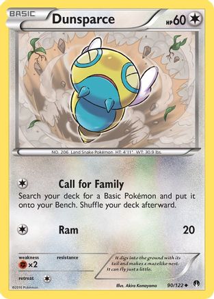 Dunsparce (90/122) Reverse Holofoil [XY: BREAKpoint] Pokemon Single Pokémon