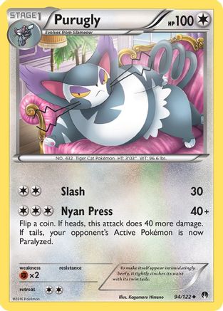 Purugly (94/122) Reverse Holofoil [XY: BREAKpoint] Pokemon Single Pokémon