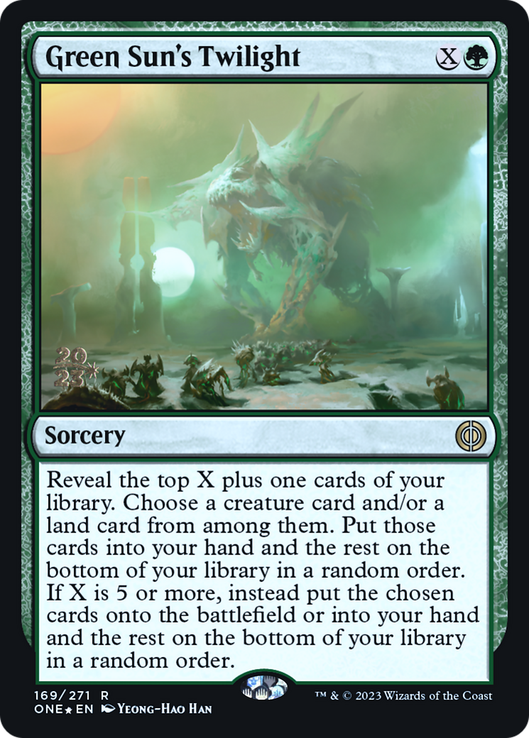 Green Sun's Twilight (PRE-169) [Phyrexia: All Will Be One Promos] Foil MTG Single Wizards of the Coast