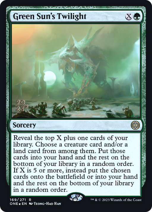 Green Sun's Twilight (PRE-169) [Phyrexia: All Will Be One Promos] Foil MTG Single Wizards of the Coast