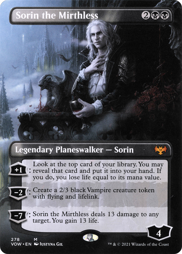 Sorin the Mirthless (VOW-278) [Innistrad: Crimson Vow] (Borderless) Foil MTG Single Wizards of the Coast