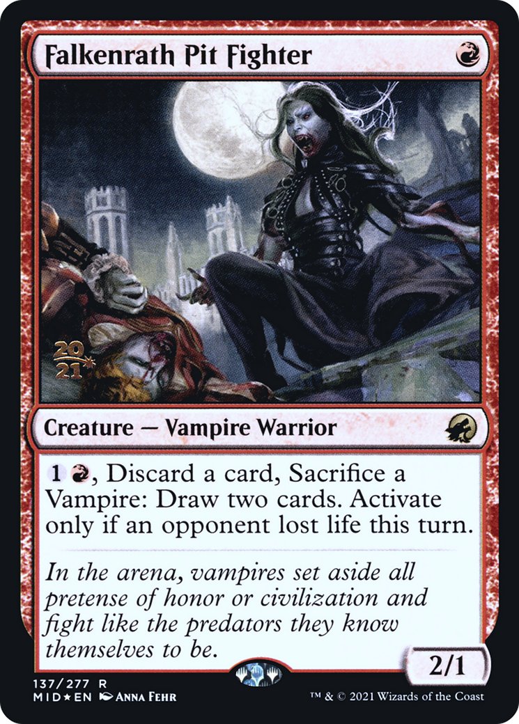 Falkenrath Pit Fighter (PRE-137) [Innistrad: Midnight Hunt Promos] Foil MTG Single Wizards of the Coast
