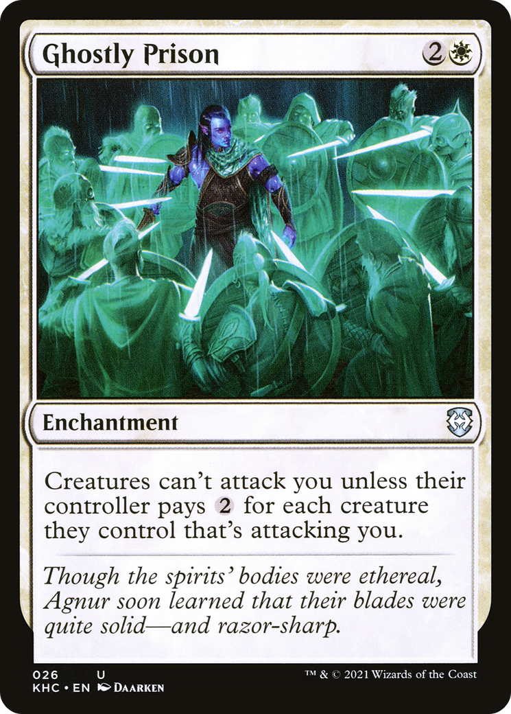 Ghostly Prison (KHC-026) [Kaldheim Commander] MTG Single Wizards of the Coast