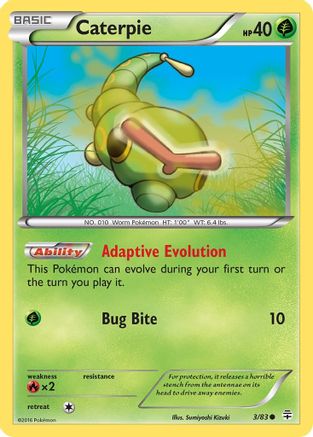 Caterpie (3/83) Reverse Holofoil [XY: Generations] Pokemon Single Pokémon