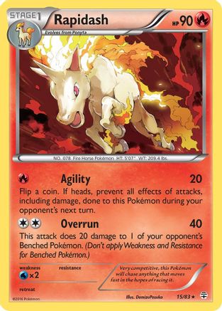 Rapidash (15/83) Reverse Holofoil [XY: Generations] Pokemon Single Pokémon
