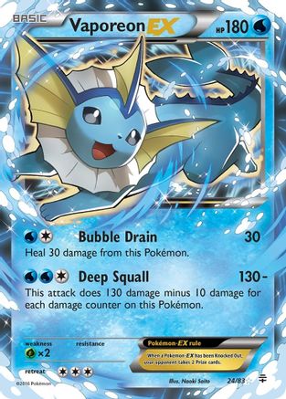 Vaporeon EX (24/83) Holofoil [XY: Generations] Pokemon Single Pokémon