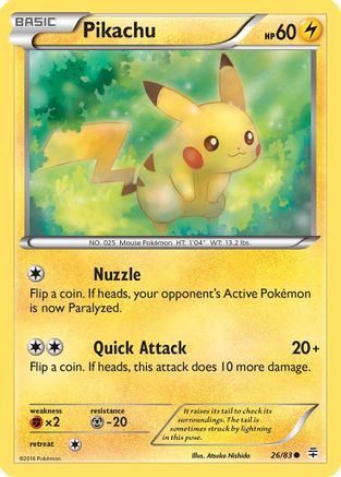 Pikachu (26/83) Reverse Holofoil [XY: Generations] Pokemon Single Pokémon