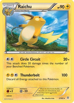 Raichu (27/83) Reverse Holofoil [XY: Generations] Pokemon Single Pokémon