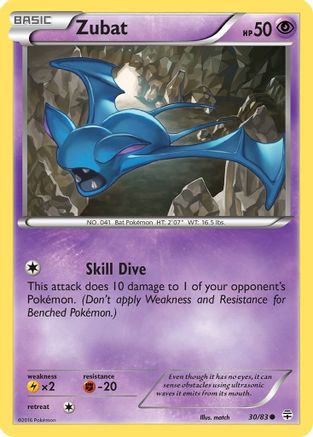 Zubat (30/83) Reverse Holofoil [XY: Generations] Pokemon Single Pokémon
