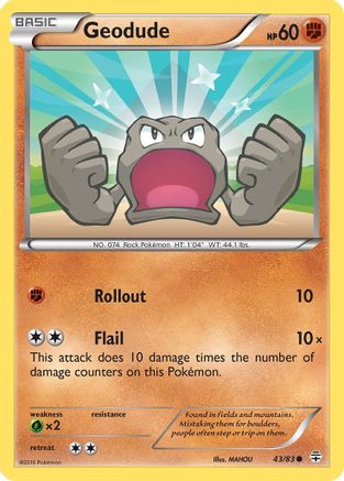 Geodude (43/83) Reverse Holofoil [XY: Generations] Pokemon Single Pokémon