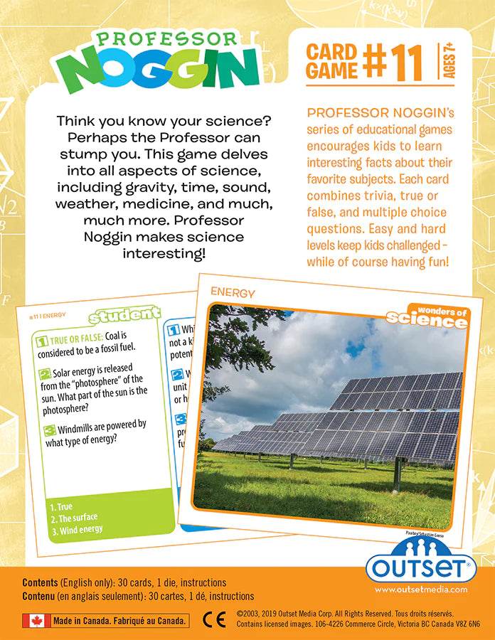 Prof. Noggin #11: Wonders of Science Board Games Outset   