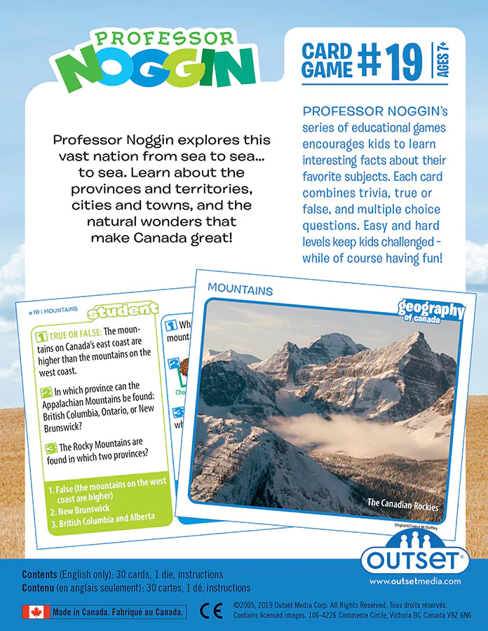 Prof. Noggin #19: Geography of Canada Board Games Outset   