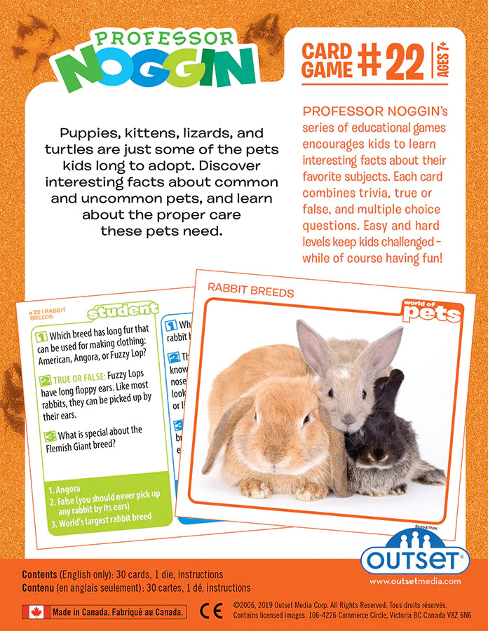 Prof. Noggin #22: World of Pets Board Games Outset   