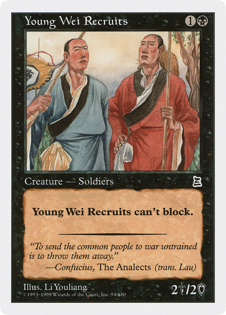 Young Wei Recruits (PTK-094) [Oldschool] Portal Three Kingdoms MTG Single Wizards of the Coast