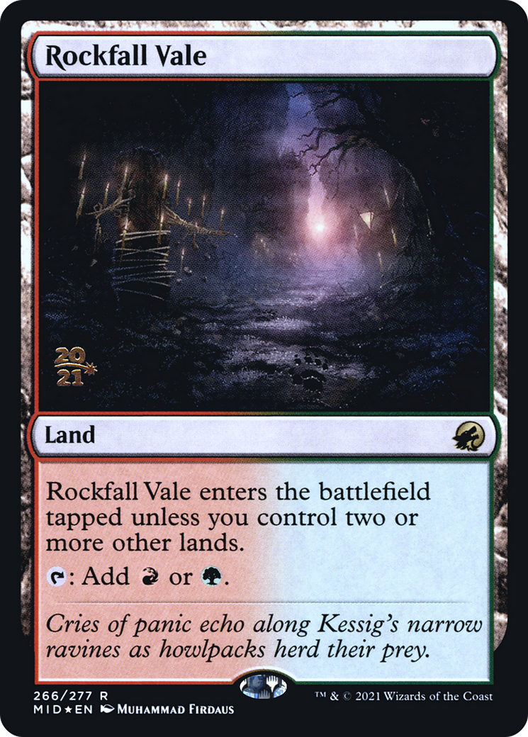 Rockfall Vale (PRE-266) [Innistrad: Midnight Hunt Promos] Foil MTG Single Wizards of the Coast