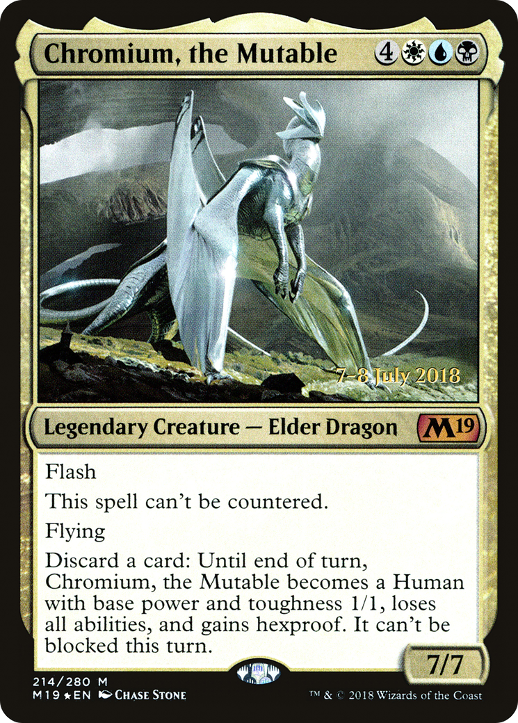 Chromium, the Mutable (PRE-214) [Core Set 2019 Promos] Foil MTG Single Wizards of the Coast