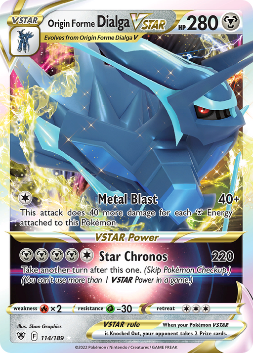 Origin Forme Dialga VSTAR (114/189) - [SWSH: Astral Radiance] Holofoil Pokemon Single Pokémon