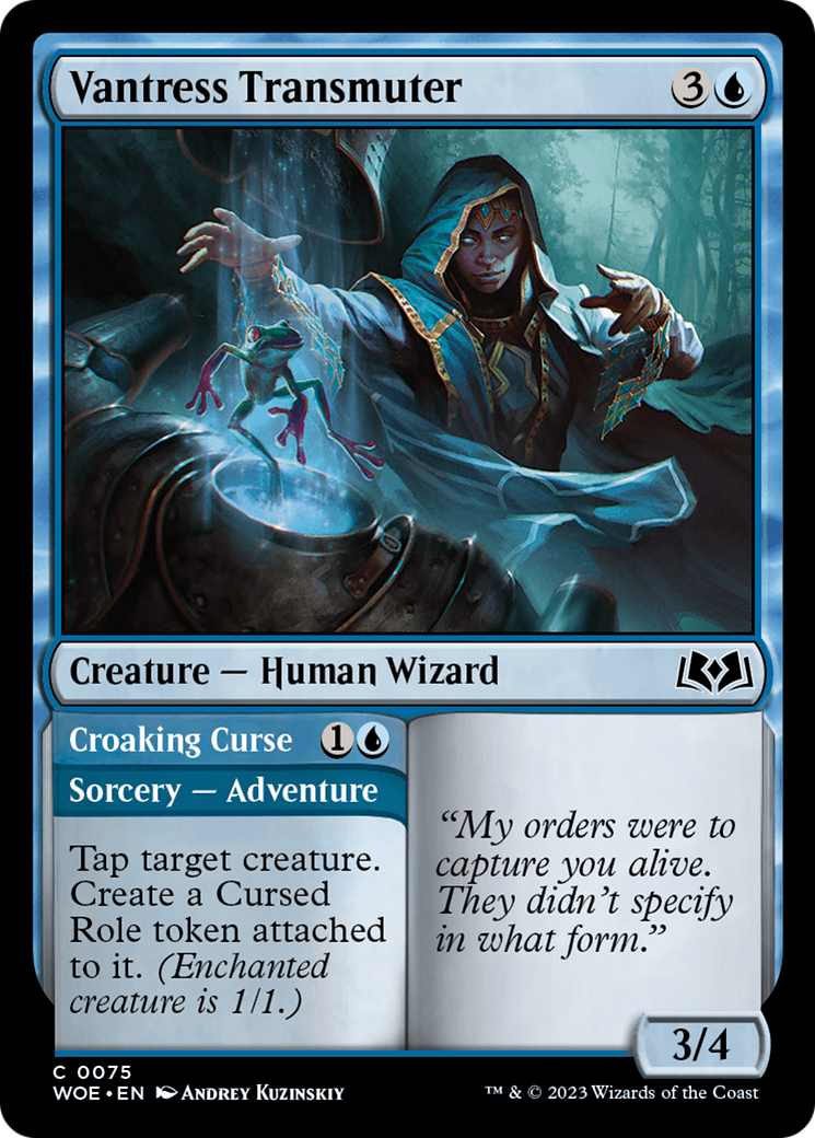 Vantress Transmuter // Croaking Curse (WOE-075) [Wilds of Eldraine] Foil MTG Single Wizards of the Coast