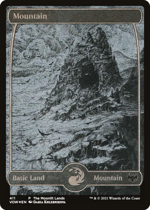 Mountain (VOW-411) [Innistrad: Crimson Vow] Etched Foil MTG Single Wizards of the Coast