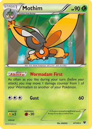 Mothim (/124) Reverse Holofoil [XY: Fates Collide] Pokemon Single Pokémon