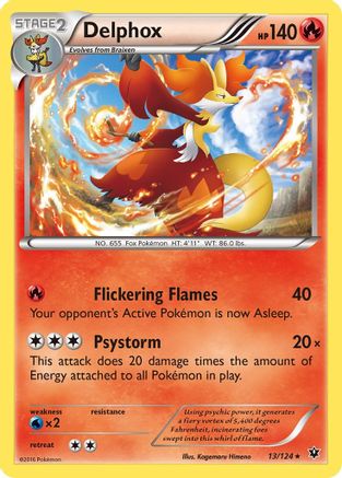 Delphox (13/124) Reverse Holofoil [XY: Fates Collide] Pokemon Single Pokémon