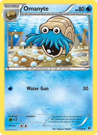 Omanyte (/124) Reverse Holofoil [XY: Fates Collide] Pokemon Single Pokémon